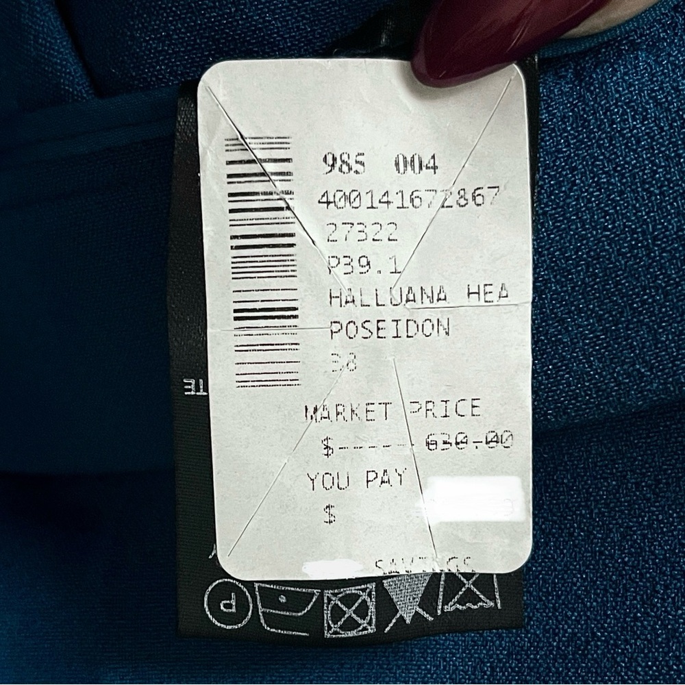 Safiyaa Turquoise Blue Wide Leg Trousers Size 6 38 UK 10 Stretch Flat Front Pant - Picture 16 of 17